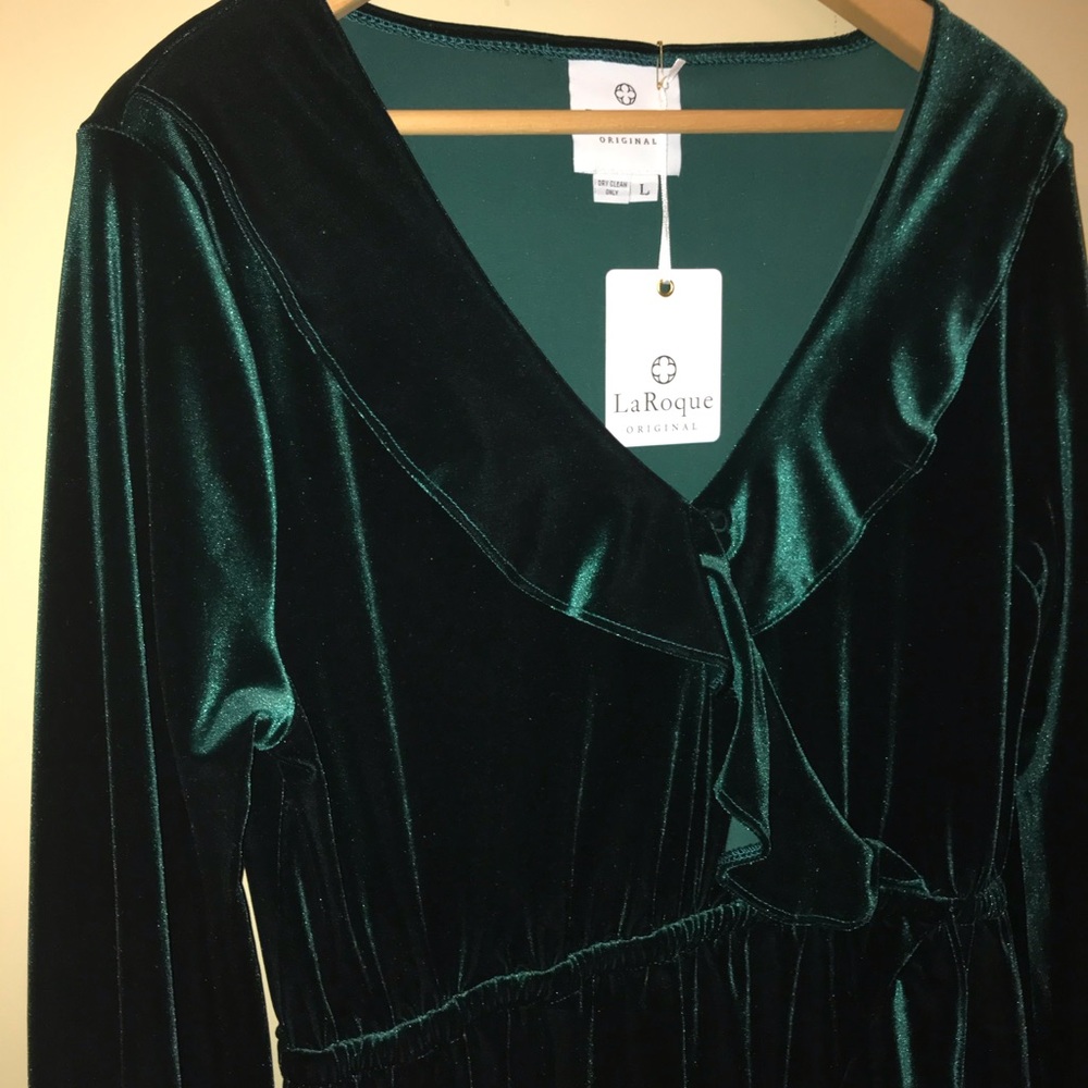 LaRoque Green Velvet Dress NWT